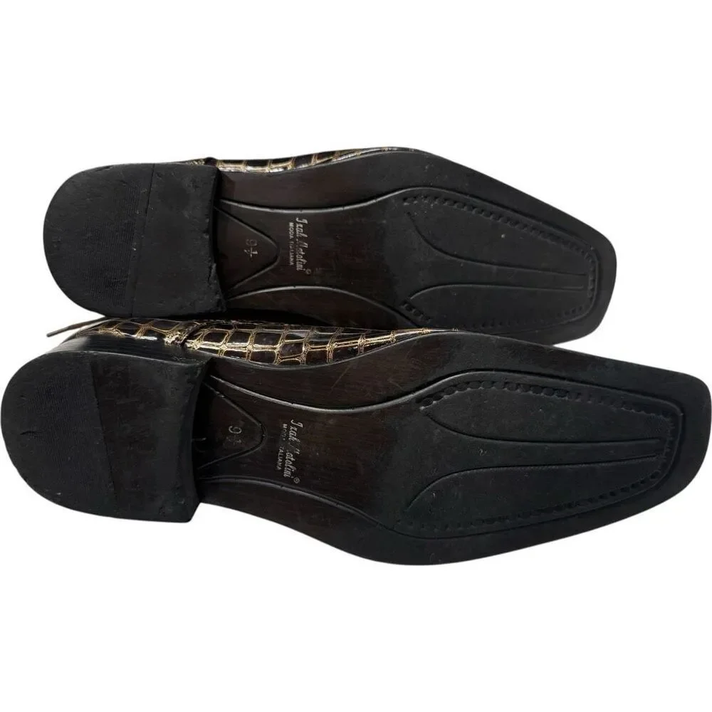 Mens Izak Motolini Exotic Handmade Italian Loafers Dress Shoes - Sz 9 1/2 9.5